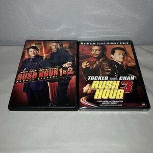 Dvd Used Rush Hour / Rush Hour 2 Franchise Art + Sealed New Rush Hour 3 Two Disc